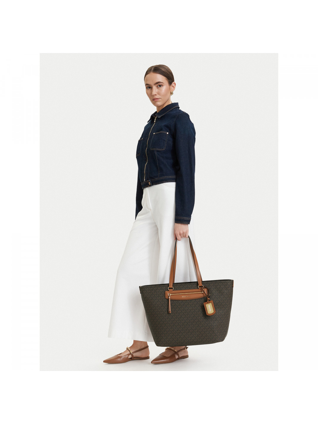 Kabelka MICHAEL Michael Kors Jet Set 30S6GTVT4B Hnědá